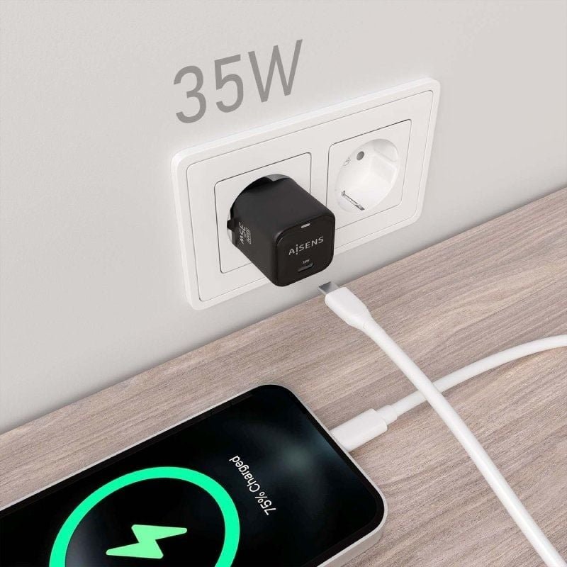 Cargador de Pared GaN Aisens ASCH-35W1P023-BK/ 1xUSB Tipo-C/ 35W - изображение 5