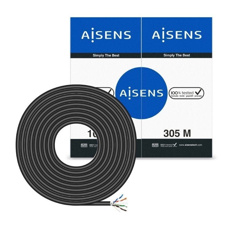 Bobina de Cable RJ45 para Exteriores FTP AWG24 Aisens A135-0674 Cat.6/ 305m/ Impermeable/ Negro - изображение 3