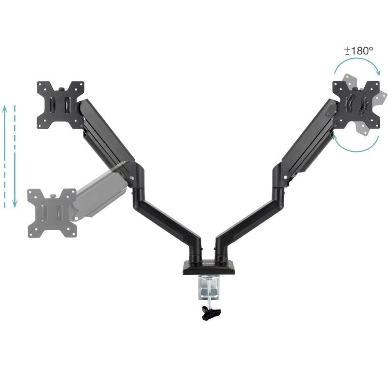 Soporte de Mesa para 2 Monitores TooQ DB1434TNR-B/ hasta 10kg - изображение 3