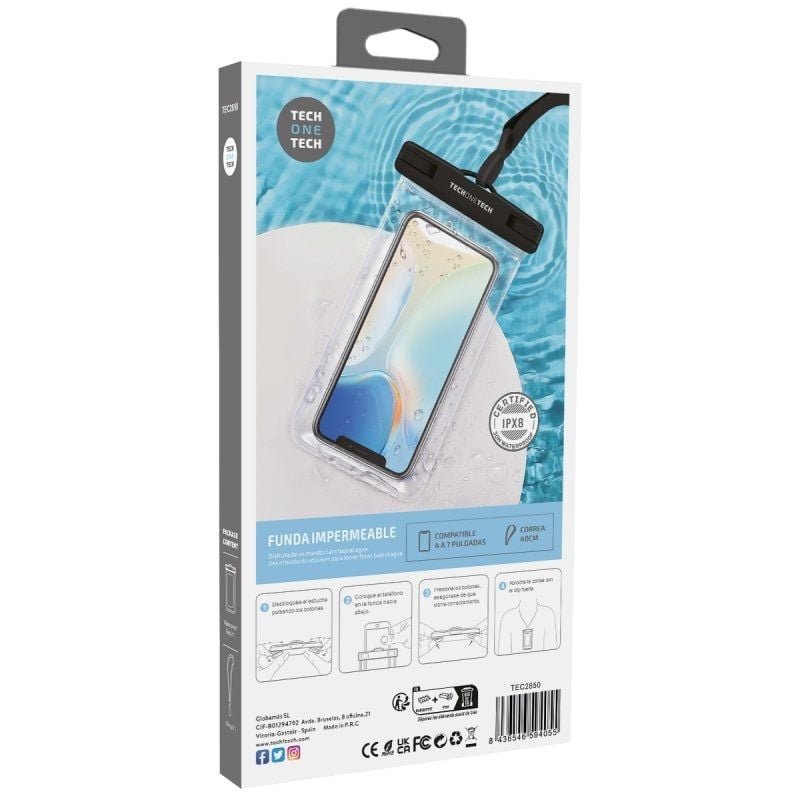 Funda Universal Impermeable para Smartphone Tech One Tech TEC2850/ Hasta 7" - изображение 3