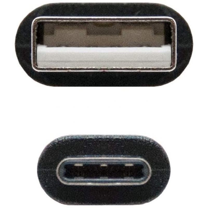 Cable USB 2.0 Tipo-C Nanocable 10.01.2100/ USB Tipo-C Macho - USB Macho/ 50cm/ Negro - изображение 3