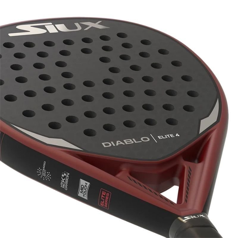 Pala de Pádel Siux Diablo Elite 4/ Negro y Rojo