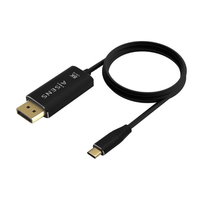 Cable Conversor DisplayPort 8K 60HZ Aisens A109-0686/ USB Tipo-C Macho - DisplayPort Macho/ Hasta 27W/ 1250Mbps/ 80cm/ Negro - изображение 2