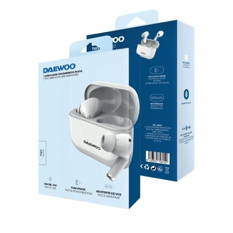 Auriculares Bluetooth Daewoo DW2002 con estuche de carga/ Autonomía 6h/ Blancos - изображение 4
