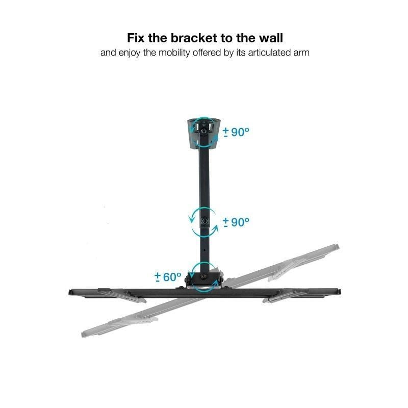 Soporte de Pared Giratorio/ Inclinable/ Nivelable TooQ LP7843TN-B para TV de 32-55"/ hasta 35kg - изображение 3