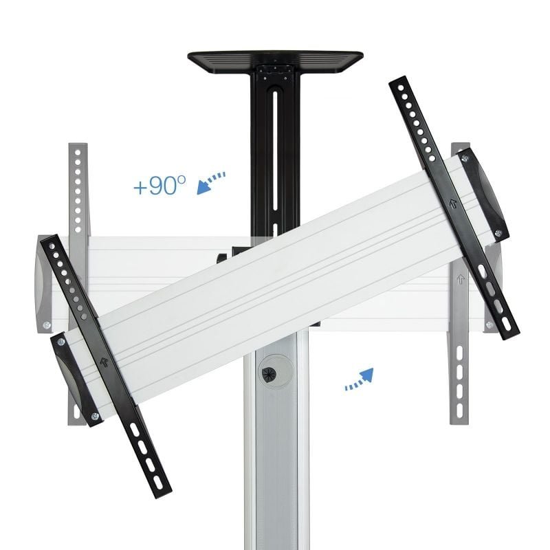 Soporte de Suelo Inclinable/ Ajustable con Ruedas TooQ FS1870M-B para TV de 37-70"/ hasta 50kg - изображение 4