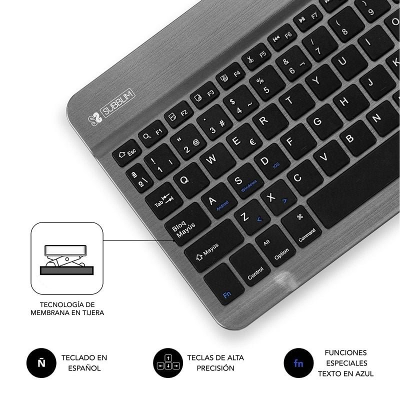 Teclado Compacto Inalámbrico por Bluetooth Subblim Smart/ Gris - изображение 5