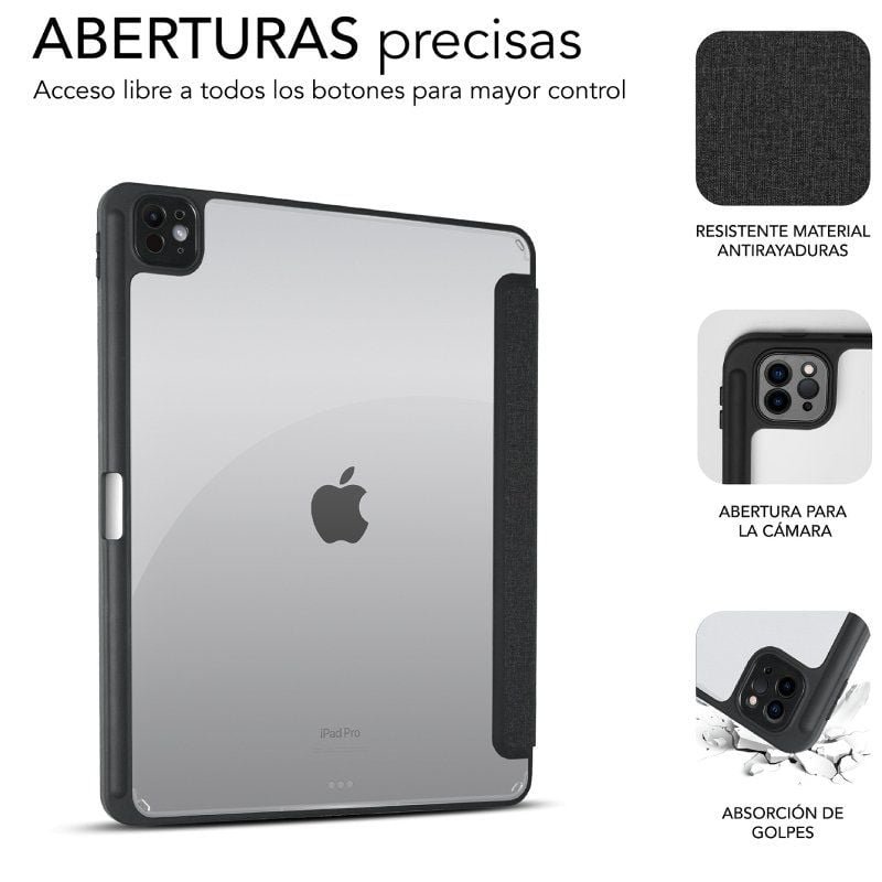 Funda Subblim Clear Shock Case para iPad Pro 12.9" 2024 M4/ Negra - изображение 2