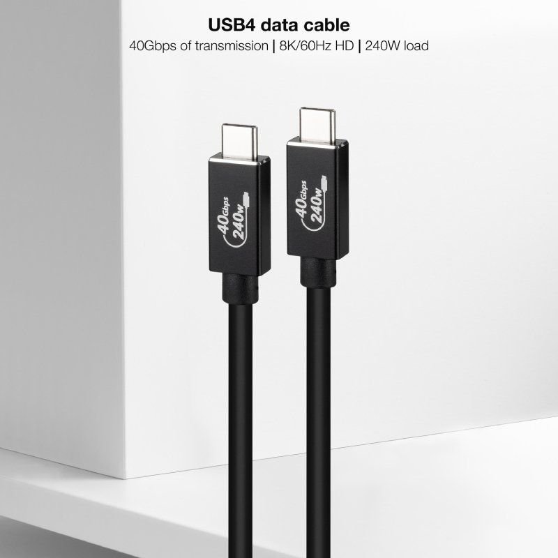 Cable USB 4.0 Nanocable 10.01.5001/ USB Tipo-C Macho - USB Tipo-C Macho/ Hasta 240W/ 40Gbps/ 1m/ Negro - изображение 2