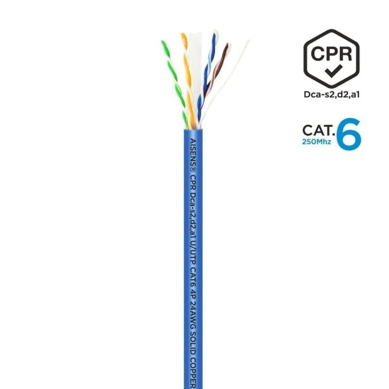 Bobina de Cable RJ45 UTP AWG24 LSZH CPR Dca Aisens A135-0662 Cat.6/ 100m/ Azul - изображение 3
