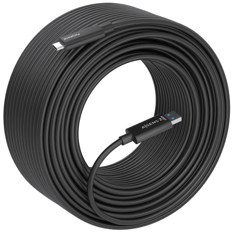 Cable USB 3.2 Tipo-C AOC Aisens A157-0926/ USB Tipo-C Macho - USB Macho/ 10Gbps/ 25m/ Negro - изображение 2