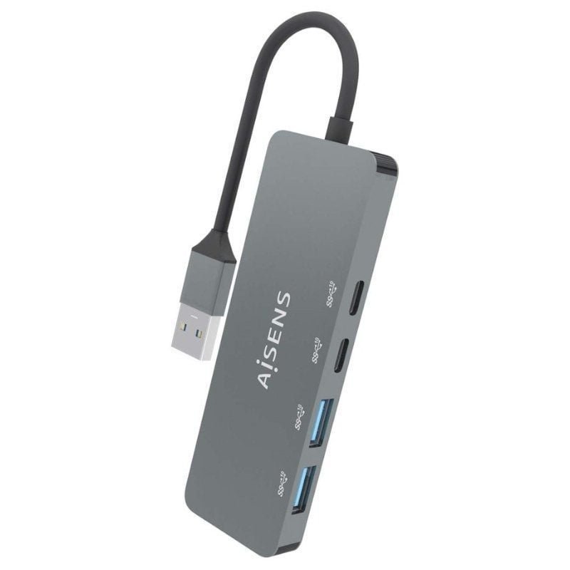 Hub USB 3.2 Aisens A106-0696/ 2xUSB/ 2xUSB Tipo-C/ Gris - изображение 3