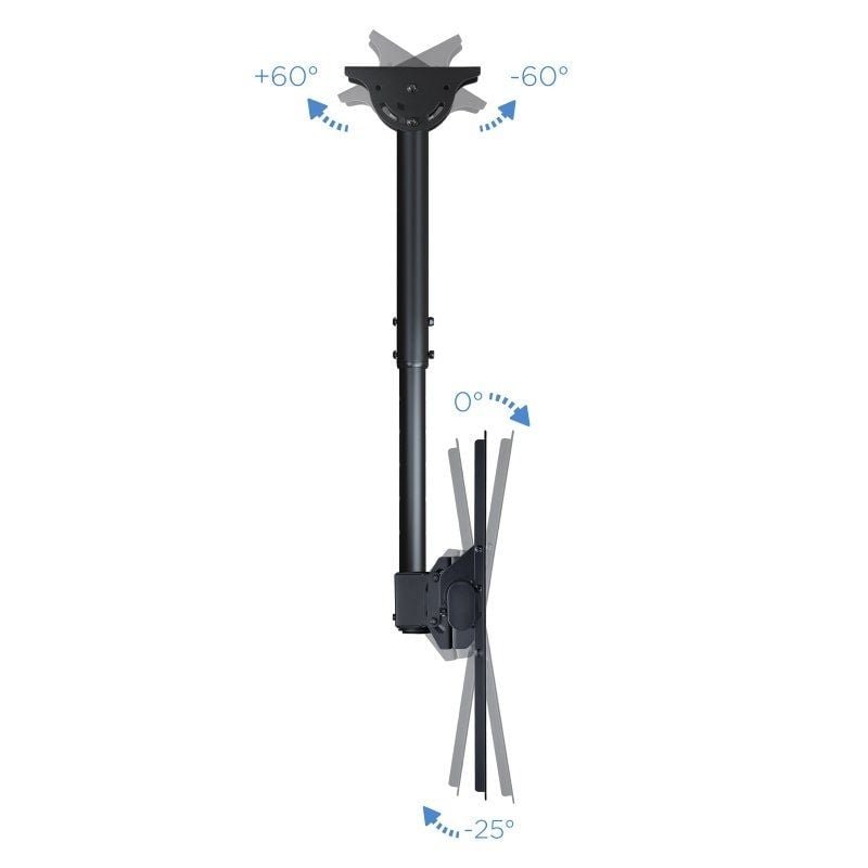 Soporte de Techo Giratorio/ Inclinable/ Nivelable TooQ LPCE1170TSLI-B para TV de 37-70"/ hasta 50kg - изображение 4