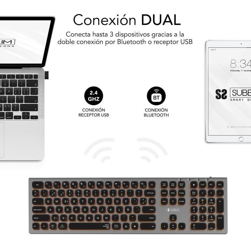 Teclado Inalámbrico Subblim Master/ Gris y Negro - изображение 2