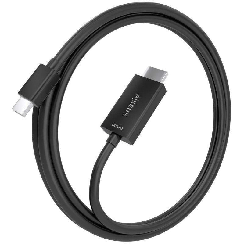Cable Conversor Aisens A125-0888/ Mini DisplayPort Macho - HDMI 4K Macho/ 2m/ Negro - изображение 2