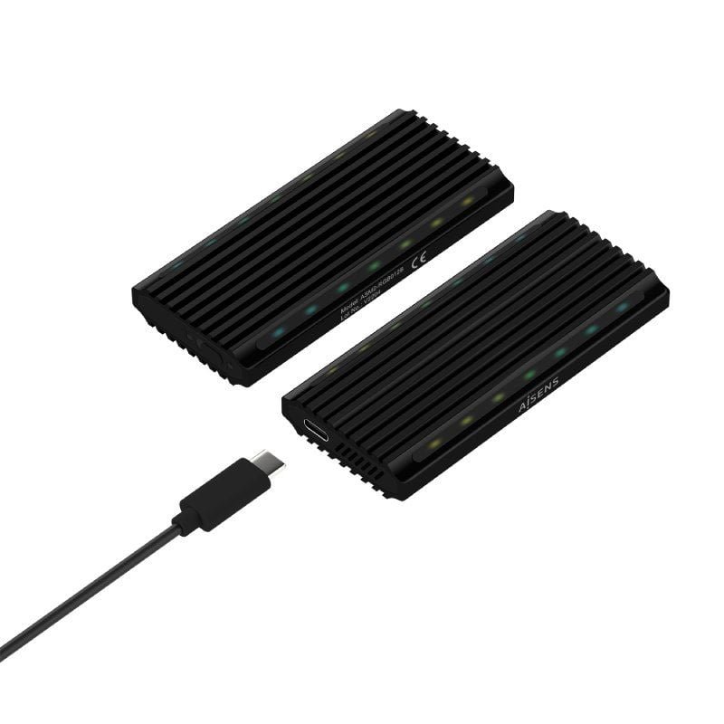 Caja Externa para Disco SSD M.2 SATA/NVMe Aisens ASM2-RGB012B/ USB 3.2/ Sin tornillos - изображение 3