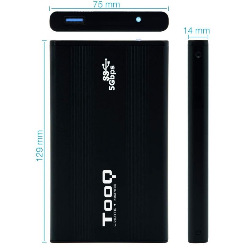 Caja Externa para Disco Duro de 2.5" TooQ TQE-2524B/ USB 3.1 - изображение 3