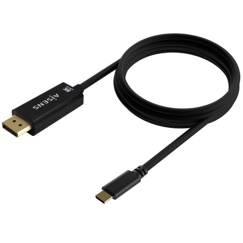 Cable Conversor Aisens A109-0688/ USB Tipo-C Macho - DisplayPort Macho/ Hasta 27W/ 1250Mbps/ 80cm/ Negro - изображение 2
