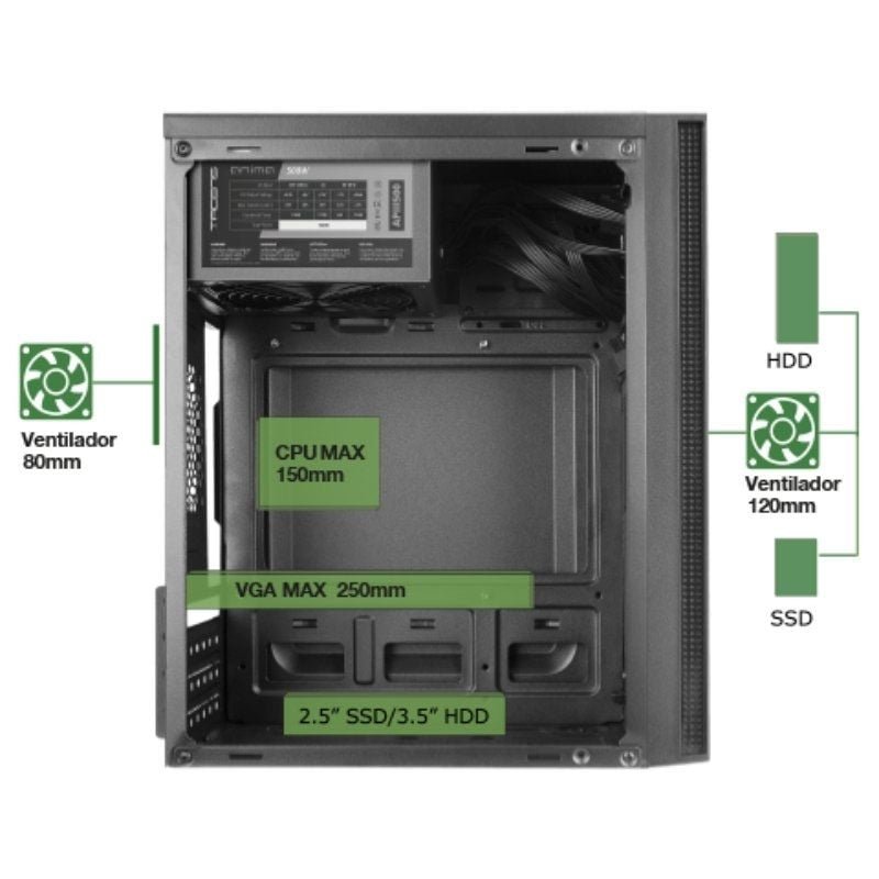 Caja Minitorre Anima AC5500 con Fuente 500W - изображение 4