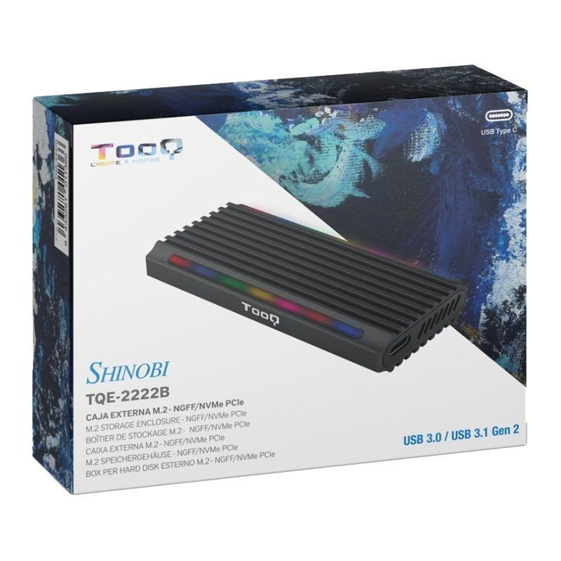 Caja Externa para Disco SSD M.2 NVMe TooQ TQE-2222B/ USB 3.1 Gen2/ Sin tornillos - изображение 5