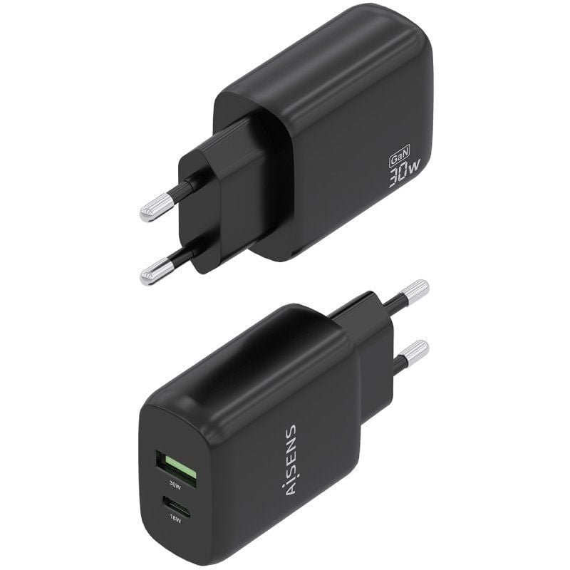Cargador de Pared GaN Aisens A110-0924/ 1xUSB Tipo-C/ 1xUSB/ 30W/ Negro - изображение 3