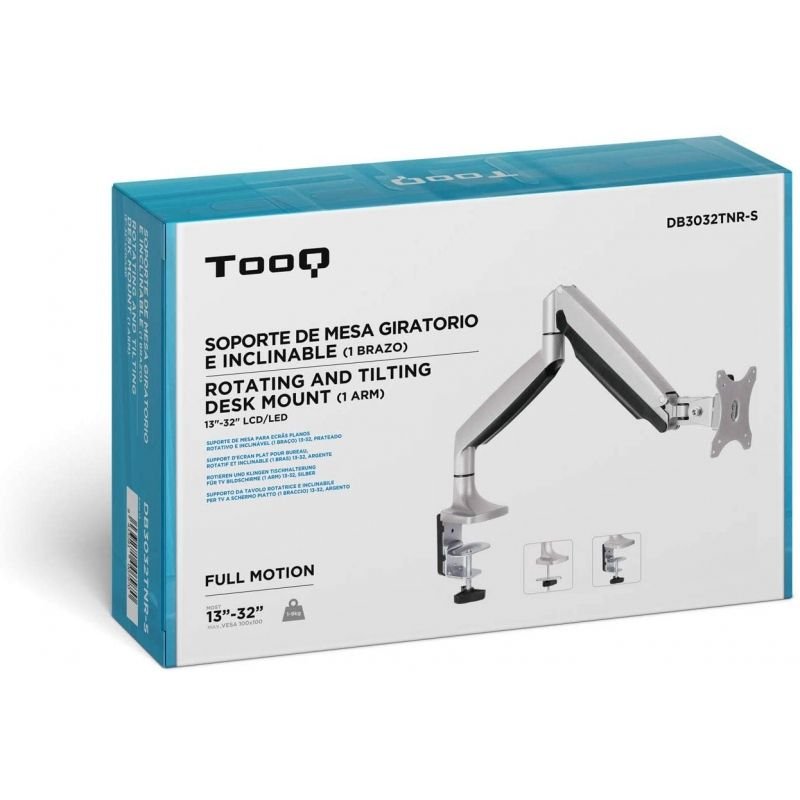Soporte de Mesa para Monitor TooQ DB3032TNR-S/ Giratorio/ Inclinable/ hasta 9kg - изображение 5
