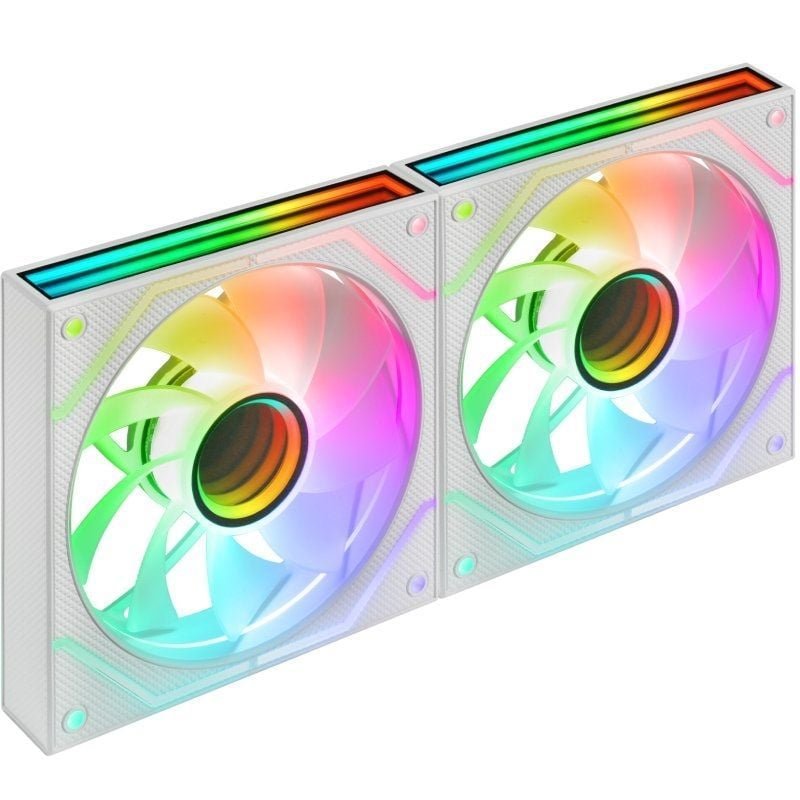 Pack 2 Ventiladores Mars Gaming MF-3DPROX2R/ 12cm/ ARGB/ Blancos - изображение 2