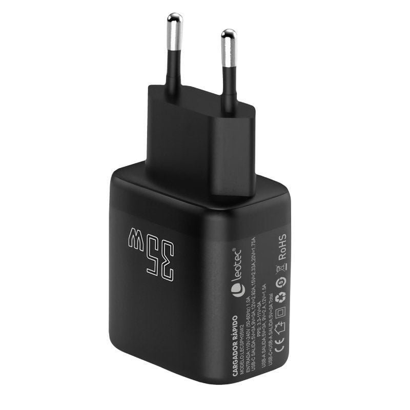 Cargador de Pared Leotec LECSPH35W2/ 1xUSB Tipo-C/ 1xUSB/ 35W - изображение 5