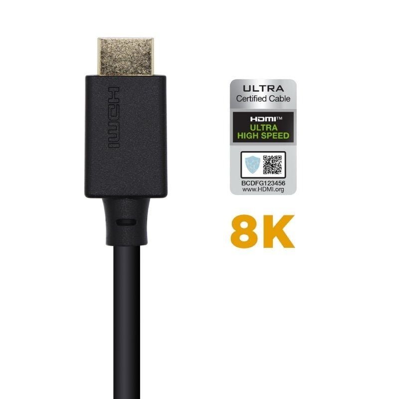 Cable HDMI 2.1 8K Aisens A150-0420/ HDMI Macho - HDMI Macho/ 50cm/ Certificado/ Negro - изображение 3