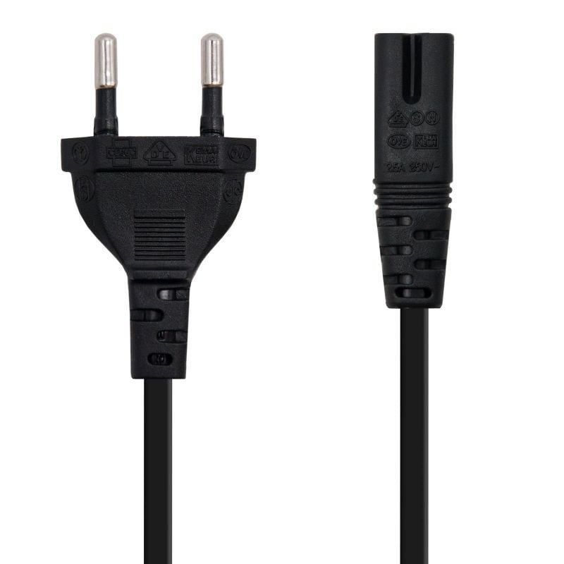 Cable Alimentación Forma 8 Nanocable 10.22.0402/ CEE7/16 Macho - C7 Hembra/ 1.5m/ Negro - изображение 2