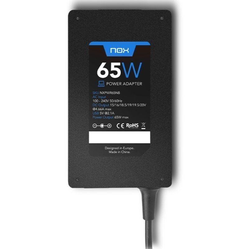 Cargador de Portátil Nox 65W/ 65W/ Automático/ 10 Conectores/ Voltaje 15-20V - изображение 3