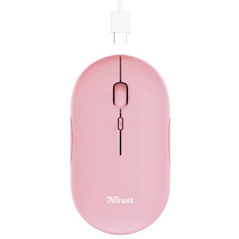 Ratón Inalámbrico por Bluetooth Trust Puck/ Batería recargable/ Hasta 1600 DPI/ Rosa - изображение 3