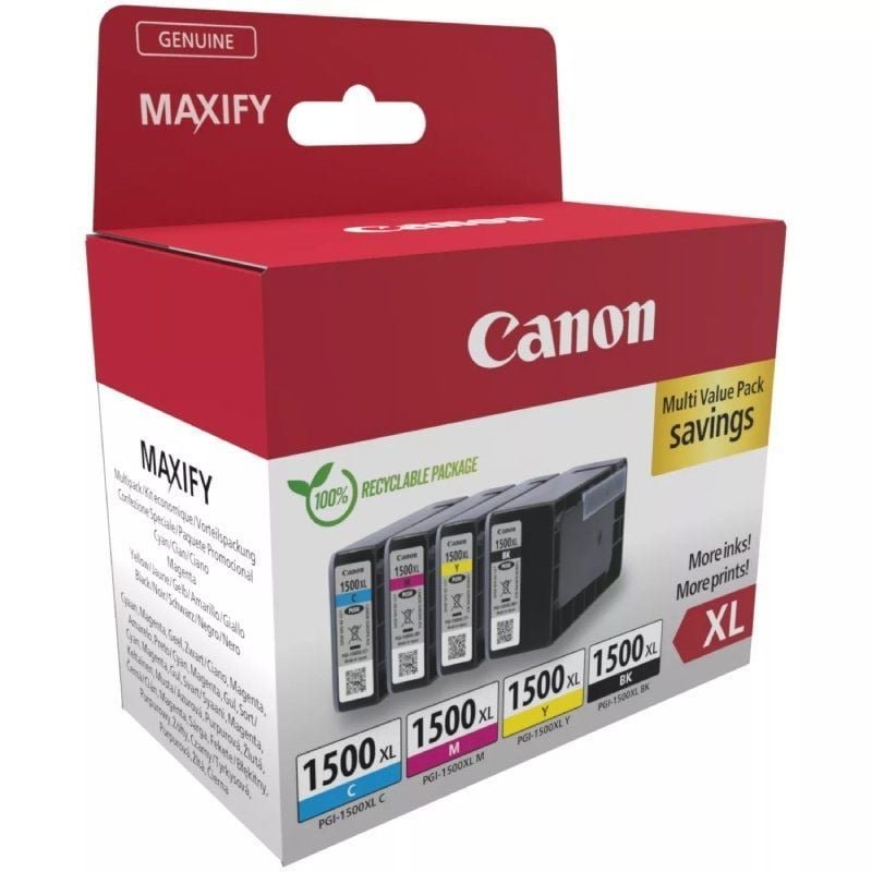 Cartucho de Tinta Original Canon PGI-1500XL Multipack Alta Capacidad/ Cian/ Magenta/ Amarillo/ Negro - изображение 2