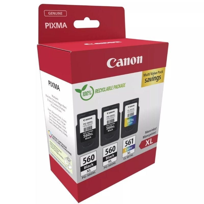 Cartucho de Tinta Original Canon PG-560XL + CL-561XL Multipack Alta Capacidad/ 2x Negro/ Tricolor - изображение 2