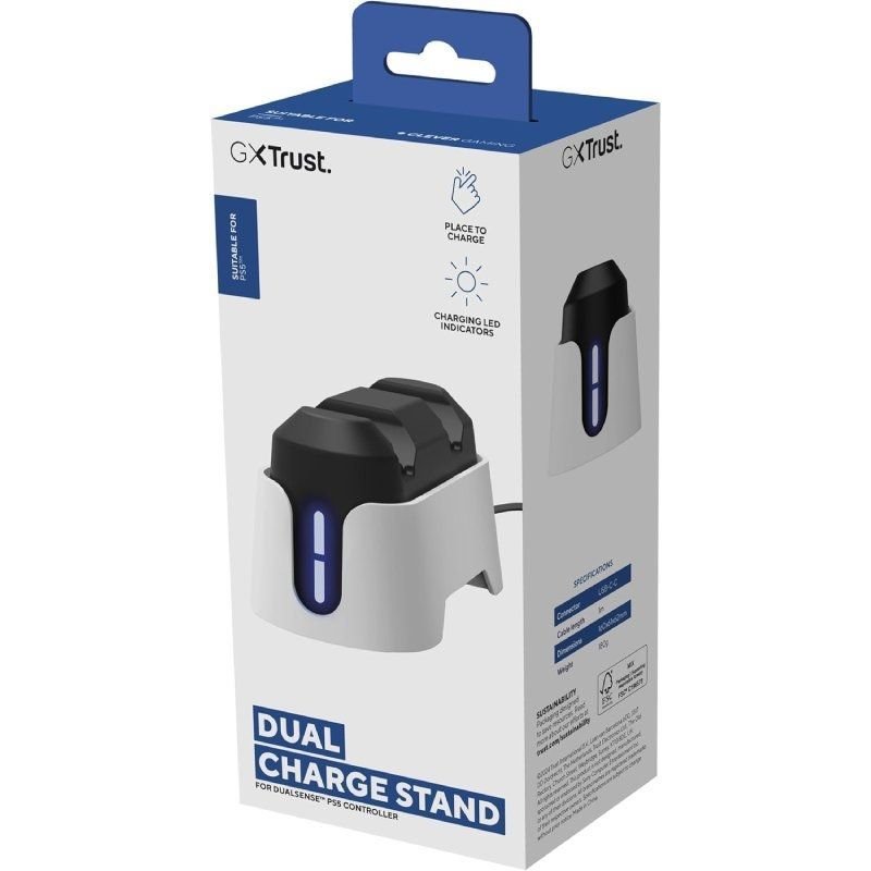 Estación de Recarga Doble Trust Gaming GXT 228 Duo Charge Dock para PS5 - изображение 4