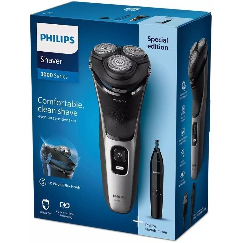 Afeitadora Philips Shaver Series 3000 S3143/02/ con Batería / 2 Accesorios - изображение 5