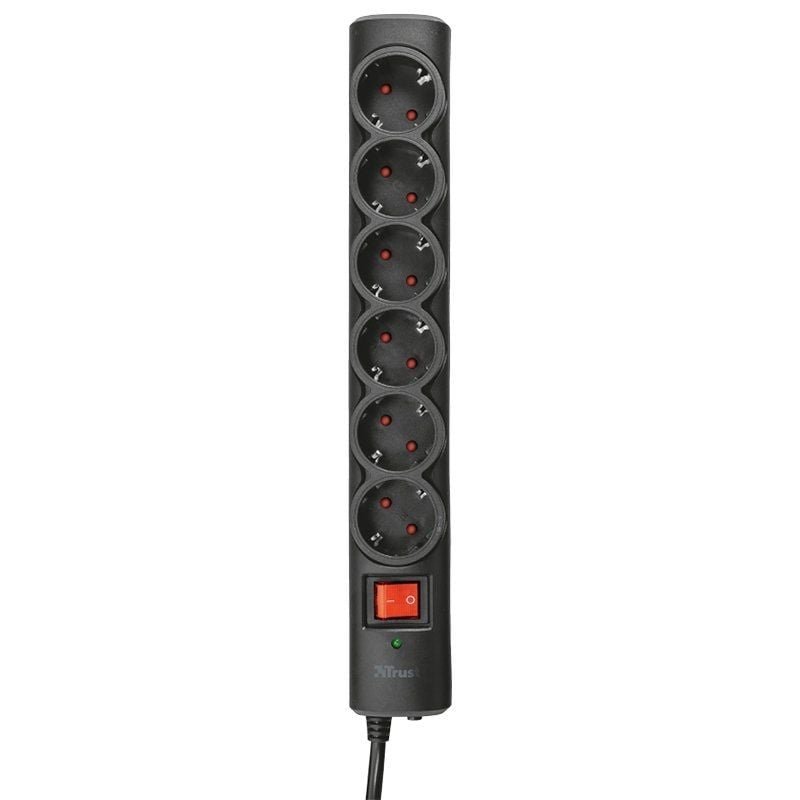 Regleta con interruptor Trust 21059/ 6 Tomas de corriente/ Cable 1.8m/ Negra - изображение 2