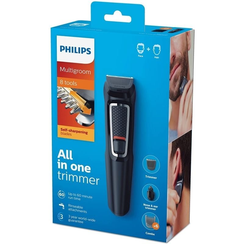 Cortapelos 8 en 1 Philips Multigroom Series 3000 MG-3730/15/ con Batería/ 11 Accesorios - изображение 5