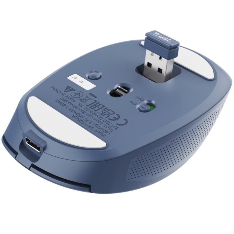 Ratón Inalámbrico por Bluetooth Trust Ozaa Compact Wireless/ Batería recargable/ Hasta 3200 DPI/ Azul - изображение 5