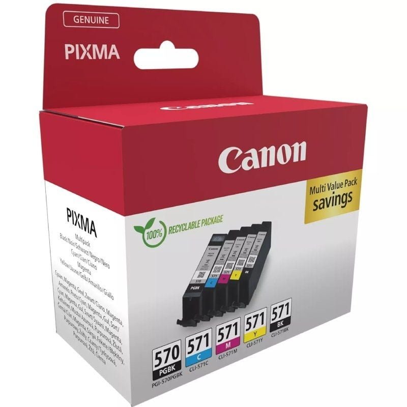 Cartucho de Tinta Original Canon PGI-570 + CLI-571 Multipack/ Cian/ Magenta/ Amarillo/ Negro - изображение 2