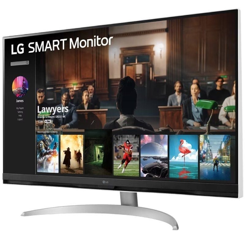 Smart Monitor LG 32SQ700S-W 31.5"/ 4K/ Multimedia/ Regulable en altura/ Smart TV/ Plata y Blanco - изображение 2