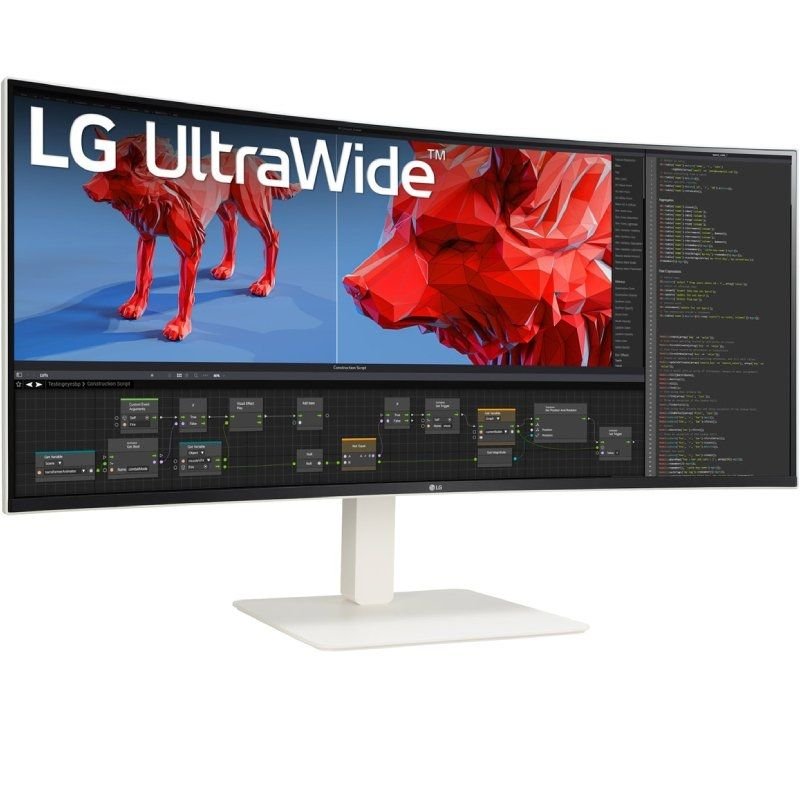 Monitor Profesional Ultrapanorámico Curvo LG 38BR85QC-W 38"/ WQHD+/ Multimedia/ Regulable en Altura/ Blanco