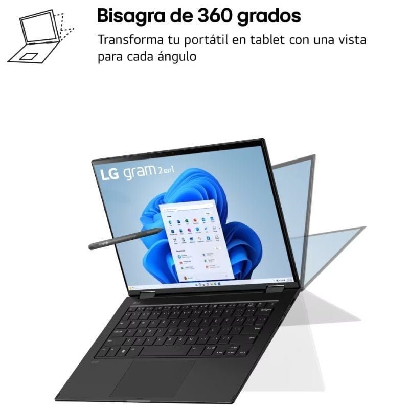 Portátil LG Gram 14T90S-G.AA75B Intel Core Ultra 7-155H/ 16GB/ 512GB SSD/ 14" Táctil/ Win11 - изображение 2