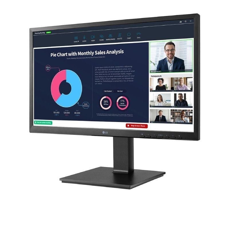 Monitor Profesional LG 24BP75CP-B 23.8"/ Full HD/ Webcam/ Multimedia/ Regulable en altura/ Negro - изображение 2