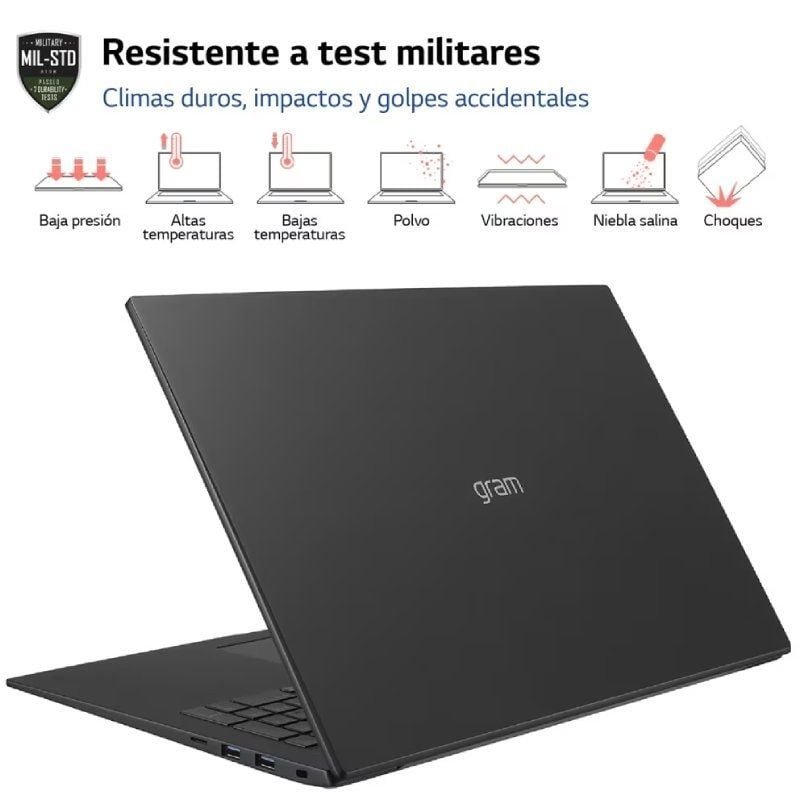 Portátil LG Gram 17Z90R-E.AD78B Intel Core i7-1360P/ 32GB/ 1TB SSD/ GeForce RTX 3050/ 17"/ Win11 - изображение 3