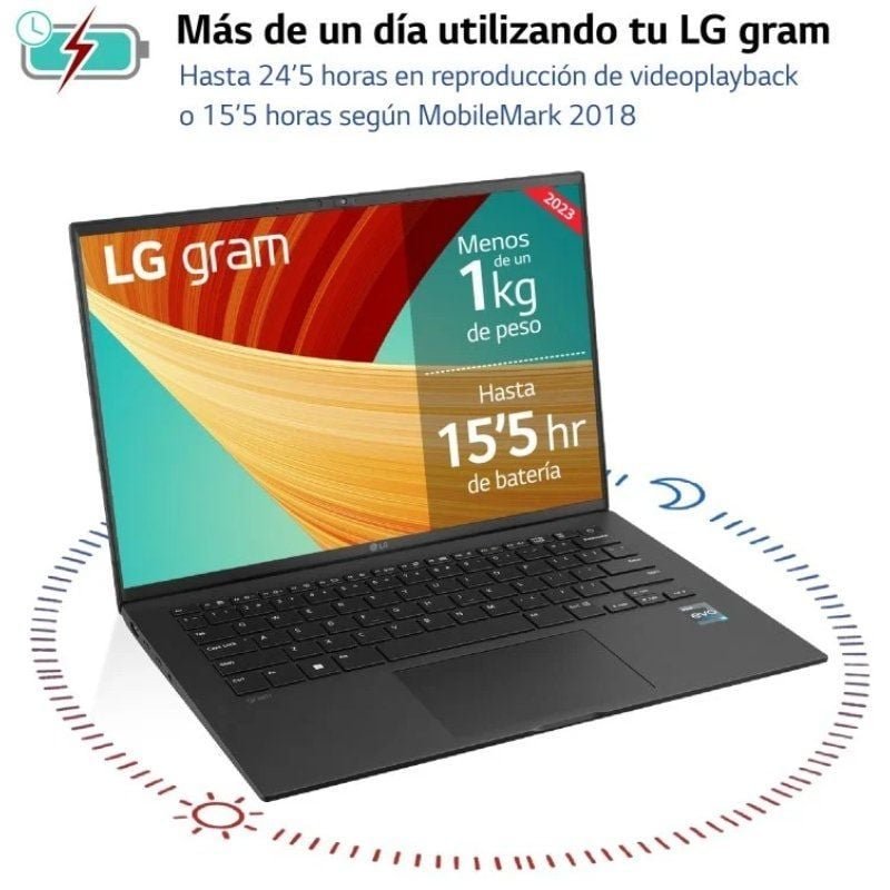 Portátil LG Gram 14Z90S-G.AD78B Intel Core Ultra 7-155H/ 32GB/ 1TB SSD/ 14"/ Win11 - изображение 3
