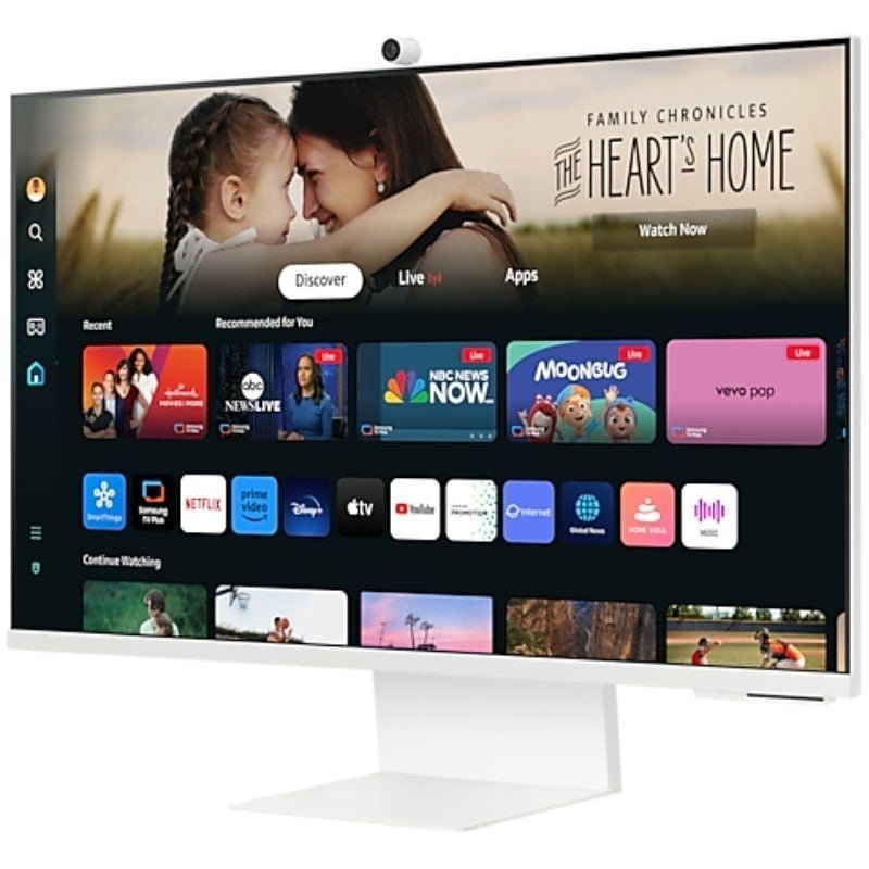 Smart Monitor Samsung M8 S32DM801UU 32"/ 4K/ Multimedia/ Regulable en altura/ Smart TV/ Webcam/ Blanco - изображение 2