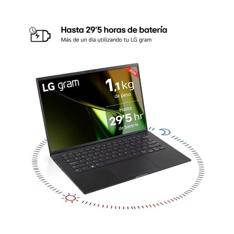 Portátil LG Gram 14Z90S-V.AP55B Intel Core Ultra 5-125H/ 16GB/ 512B SSD/ 14"/ Win11 Pro - изображение 3
