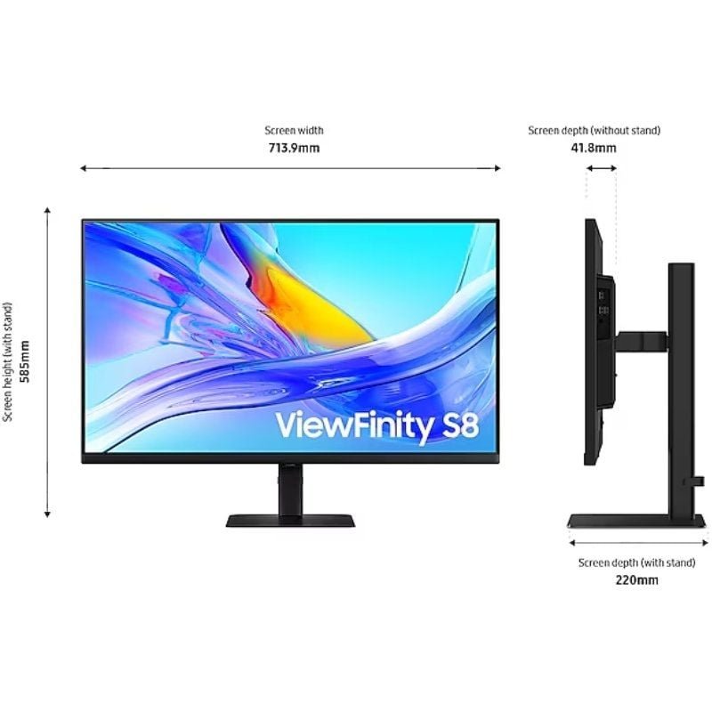 Monitor Profesional Samsung ViewFinity S8 S80UD S32D800UAU 32"/ 4K/ Regulable en altura/ Negro - изображение 3