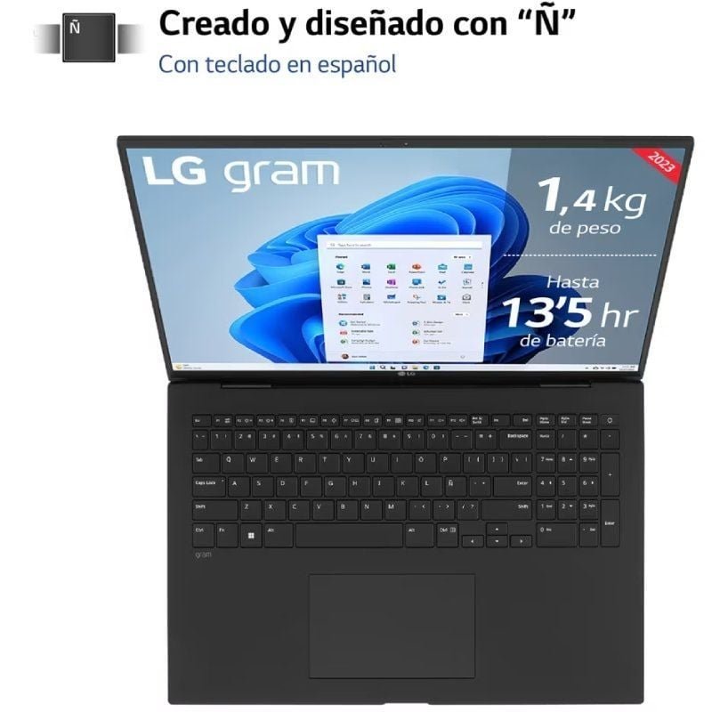 Portátil LG Gram 17Z90R-E.AD78B Intel Core i7-1360P/ 32GB/ 1TB SSD/ GeForce RTX 3050/ 17"/ Win11 - изображение 2